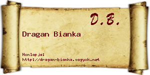 Dragan Bianka névjegykártya